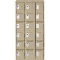Clean Line Lockerette, 6 -tier, Bank of 3, 36" x 18" x 78", Steel, Beige, Rivet (Assembled) Air Extreme Inc.
