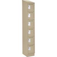 Clean Line Lockerette , 6 -tier, 12" x 18" x 82", Steel, Beige, Rivet (Assembled) Air Extreme Inc.