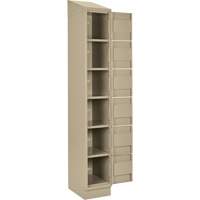 Clean Line Lockerette , 6 -tier, Bank of 4, 48" x 18" x 82", Steel, Beige, Rivet (Assembled) Air Extreme Inc.