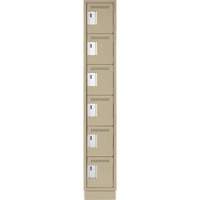 Clean Line Lockerette, 6 -tier, 12" x 18" x 76", Steel, Beige, Rivet (Assembled) Air Extreme Inc.
