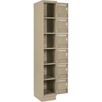 Clean Line Lockerette, 6 -tier, Bank of 4, 48" x 18" x 76", Steel, Beige, Rivet (Assembled) Air Extreme Inc.