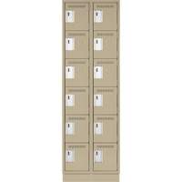 Clean Line Lockerette, 6 -tier, Bank of 2, 24" x 18" x 76", Steel, Beige, Rivet (Assembled) Air Extreme Inc.