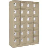 Clean Line Lockerette, 6 -tier, Bank of 4, 48" x 18" x 76", Steel, Beige, Rivet (Assembled) Air Extreme Inc.