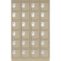 Clean Line Lockerette, 6 -tier, Bank of 4, 48" x 18" x 76", Steel, Beige, Rivet (Assembled) Air Extreme Inc.
