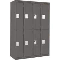 Casiers Clean Line, 2 niveaux, Bloc de 4, 48" x 18" x 72", Acier, Charbon, Rivet (assembl&eacute;) Air Extreme Inc.