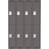 Casiers Clean Line, 2 niveaux, Bloc de 4, 48" x 18" x 72", Acier, Charbon, Rivet (assembl&eacute;) Air Extreme Inc.