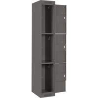 Clean Line Lockers, 3 -tier, Bank of 4, 48" x 18" x 72", Steel, Charcoal, Rivet (Assembled) Air Extreme Inc.