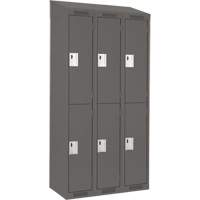 Clean Line Lockers, 2 -tier, Bank of 3, 36" x 18" x 78", Steel, Charcoal, Rivet (Assembled) Air Extreme Inc.