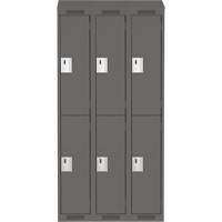 Clean Line Lockers, 2 -tier, Bank of 3, 36" x 18" x 78", Steel, Charcoal, Rivet (Assembled) Air Extreme Inc.