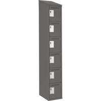 Clean Line Lockerette, 6 -tier, 12" x 18" x 78", Steel, Charcoal, Rivet (Assembled) Air Extreme Inc.