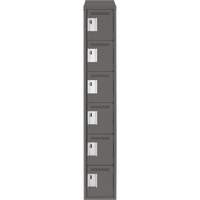 Clean Line Lockerette, 6 -tier, 12" x 18" x 78", Steel, Charcoal, Rivet (Assembled) Air Extreme Inc.