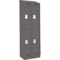 Clean Line Lockers, 2 -tier, Bank of 2, 24" x 18" x 82", Steel, Charcoal, Rivet (Assembled) Air Extreme Inc.