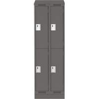 Clean Line Lockers, 2 -tier, Bank of 2, 24" x 18" x 82", Steel, Charcoal, Rivet (Assembled) Air Extreme Inc.
