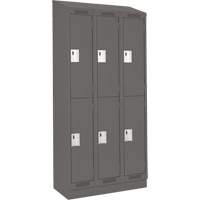 Clean Line Lockers, 2 -tier, Bank of 3, 36" x 18" x 82", Steel, Charcoal, Rivet (Assembled) Air Extreme Inc.