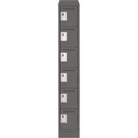 Clean Line Lockerette, 6 -tier, 12" x 18" x 82", Steel, Charcoal, Rivet (Assembled) Air Extreme Inc.