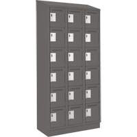 Clean Line Lockerette, 6 -tier, Bank of 3, 36" x 18" x 82", Steel, Charcoal, Rivet (Assembled) Air Extreme Inc.