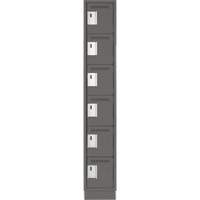 Clean Line Lockerette, 6 -tier, 12" x 18" x 76", Steel, Charcoal, Rivet (Assembled) Air Extreme Inc.
