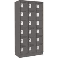 Clean Line Lockerette, 6 -tier, Bank of 3, 36" x 18" x 76", Steel, Charcoal, Rivet (Assembled) Air Extreme Inc.
