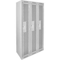 Casiers Clean Line, Bloc de 3, 36" x 15" x 72", Acier, Gris, Rivet (assembl&eacute;), Perfor&eacute; Air Extreme Inc.