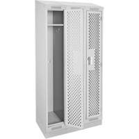 Clean Line Lockers, Bank of 3, 36" x 15" x 82", Steel, Grey, Rivet (Assembled), Perforated Air Extreme Inc.