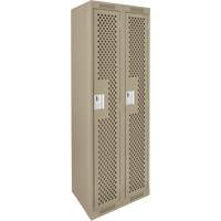 Clean Line Lockers, Bank of 2, 24" x 15" x 72", Steel, Beige, Rivet (Assembled), Perforated Air Extreme Inc.