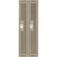 Clean Line Lockers, Bank of 2, 24" x 15" x 72", Steel, Beige, Rivet (Assembled), Perforated Air Extreme Inc.