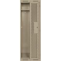 Clean Line Lockers, Bank of 2, 24" x 15" x 72", Steel, Beige, Rivet (Assembled), Perforated Air Extreme Inc.
