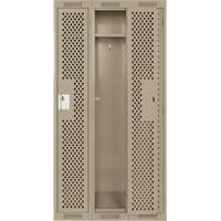 Clean Line Lockers, Bank of 3, 36" x 12" x 72", Steel, Beige, Rivet (Assembled), Perforated Air Extreme Inc.