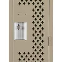 Clean Line Lockers, Bank of 4, 48" x 12" x 72", Steel, Beige, Rivet (Assembled), Perforated Air Extreme Inc.