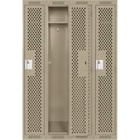 Clean Line Lockers, Bank of 4, 48" x 12" x 72", Steel, Beige, Rivet (Assembled), Perforated Air Extreme Inc.