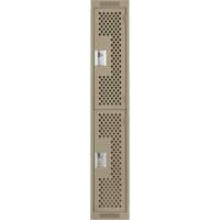 Clean Line Lockers, 2 -tier, 12" x 12" x 72", Steel, Beige, Rivet (Assembled), Perforated Air Extreme Inc.