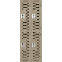 Casiers Clean Line, 2 niveaux, Bloc de 2, 24" x 12" x 72", Acier, Beige, Rivet (assembl&eacute;), Perfor&eacute; Air Extreme Inc.