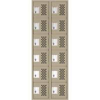 Assembled Lockerettes Clean Line Perforated Economy Lockers, 6 -tier, Bank of 2, 18" x 72" x 12", Steel Air Extreme Inc.