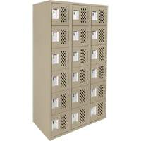 Assembled Lockerettes Clean Line Perforated Economy Lockers, 6 -tier, Bank of 3, 18" x 72" x 12", Steel Air Extreme Inc.