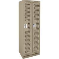 Clean Line Lockers, Bank of 2, 24" x 15" x 76", Steel, Beige, Rivet (Assembled), Perforated Air Extreme Inc.