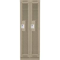 Clean Line Lockers, Bank of 2, 24" x 15" x 76", Steel, Beige, Rivet (Assembled), Perforated Air Extreme Inc.
