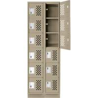Clean-Line Perforated Lockerette, 6 -tier, Bank of 2, 12" x 72" x 12", Steel Air Extreme Inc.