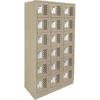 Clean-Line Perforated Lockerette, 6 -tier, Bank of 3, 12" x 72" x 12", Steel Air Extreme Inc.