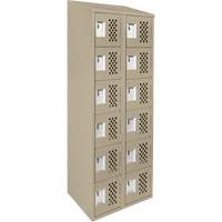 Assembled Lockerettes Clean Line Perforated Economy Lockers, 6 -tier, Bank of 2, 18" x 72" x 12", Steel Air Extreme Inc.