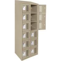 Assembled Lockerettes Clean Line Perforated Economy Lockers, 6 -tier, Bank of 2, 18" x 72" x 12", Steel Air Extreme Inc.