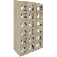 Assembled Lockerettes Clean Line Perforated Economy Lockers, 6 -tier, Bank of 3, 18" x 72" x 12", Steel Air Extreme Inc.