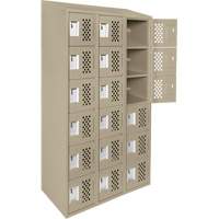 Assembled Lockerettes Clean Line Perforated Economy Lockers, 6 -tier, Bank of 3, 18" x 72" x 12", Steel Air Extreme Inc.