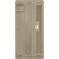 Clean Line Lockers, Bank of 3, 36" x 15" x 82", Steel, Beige, Rivet (Assembled), Perforated Air Extreme Inc.