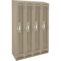 Casiers Clean Line, Bloc de 4, 48" x 15" x 82", Acier, Beige, Rivet (assembl&eacute;), Perfor&eacute; Air Extreme Inc.