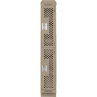 Casiers Clean Line, 2 niveaux, 12" x 12" x 82", Acier, Beige, Rivet (assembl&eacute;), Perfor&eacute; Air Extreme Inc.