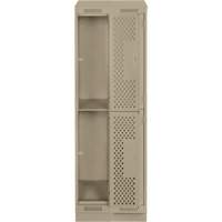 Casiers Clean Line, 2 niveaux, Bloc de 2, 24" x 12" x 82", Acier, Beige, Rivet (assembl&eacute;), Perfor&eacute; Air Extreme Inc.