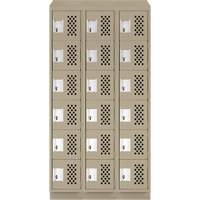 Petit casier perfor&eacute; Clean-Line, 6 niveaux, Bloc de 3, 12" x 72" x 12", Acier Air Extreme Inc.