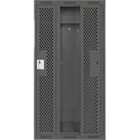 Clean Line Lockers, Bank of 3, 36" x 12" x 72", Steel, Charcoal, Rivet (Assembled), Perforated Air Extreme Inc.
