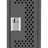 Clean Line Lockers, Bank of 4, 48" x 12" x 72", Steel, Charcoal, Rivet (Assembled), Perforated Air Extreme Inc.