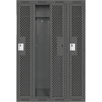 Clean Line Lockers, Bank of 4, 48" x 12" x 72", Steel, Charcoal, Rivet (Assembled), Perforated Air Extreme Inc.